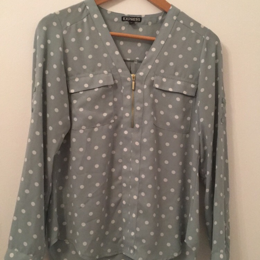 Beautiful EUC Express Polka Dot Blouse - Picture 2 of 6
